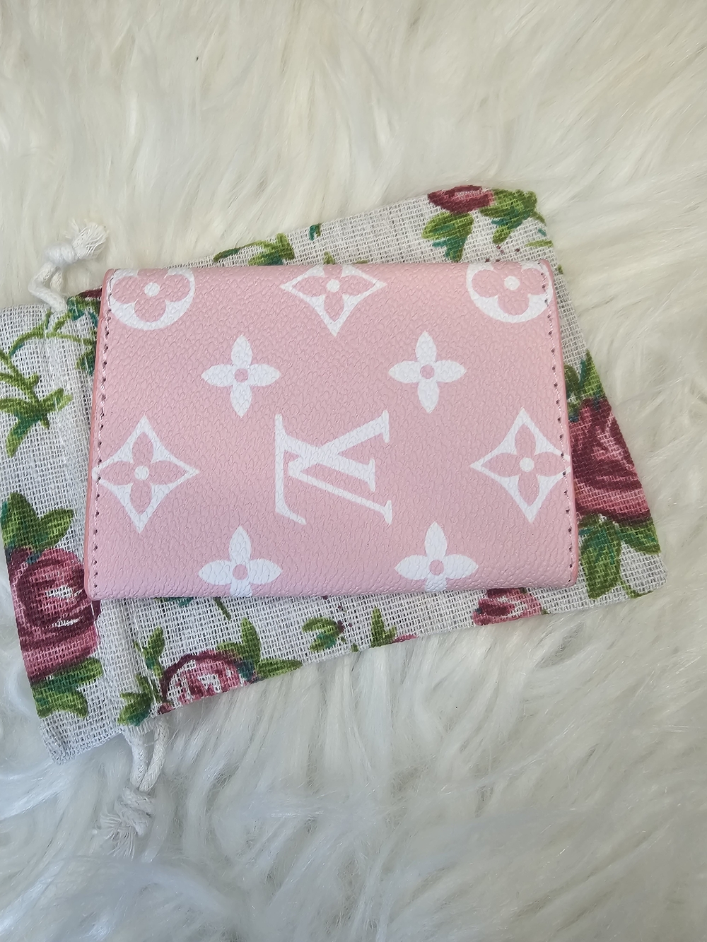 Pink Monogram Compact Cardholder - Picture 2 of 6
